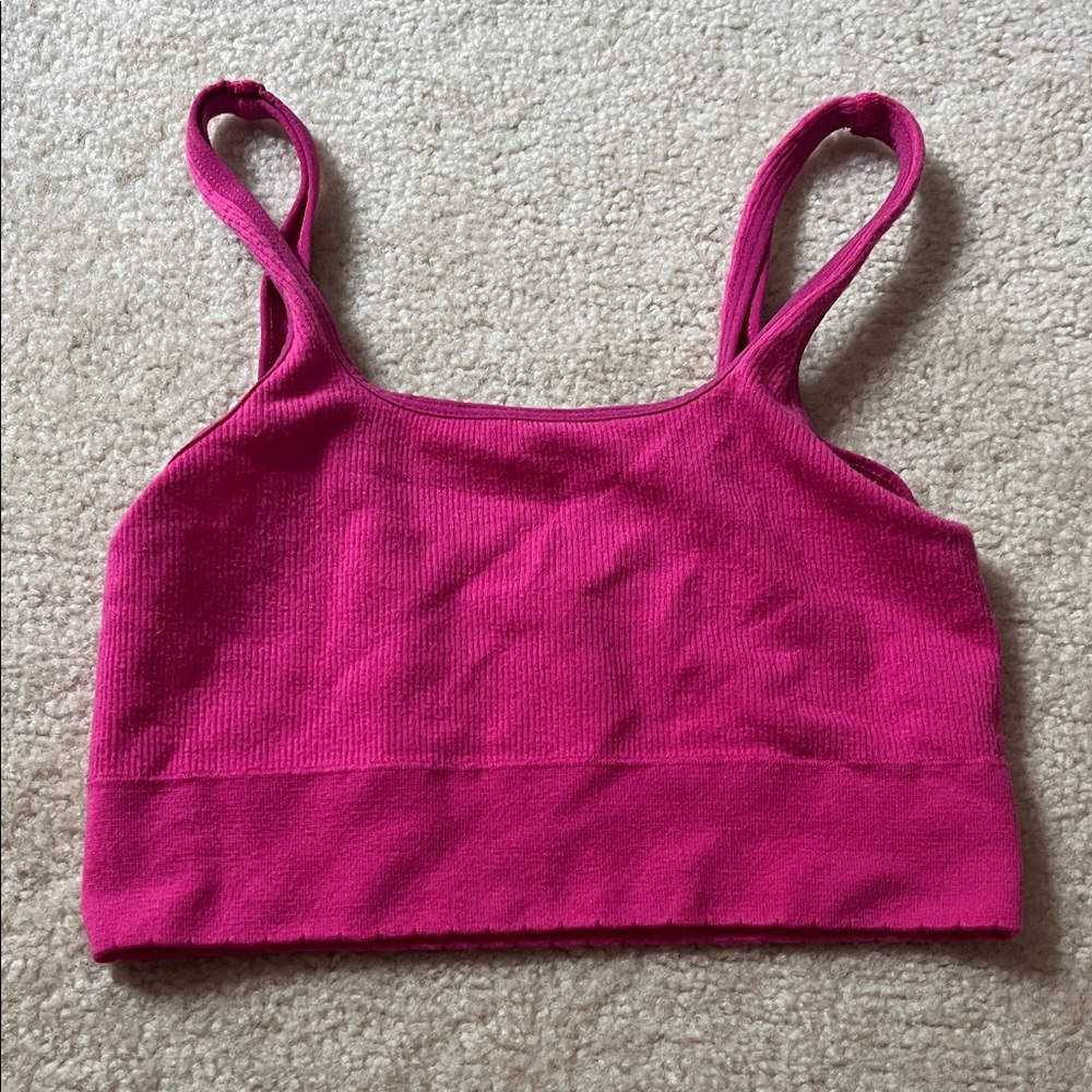 Anthropologie Fuchsia Ribbed Tank Top